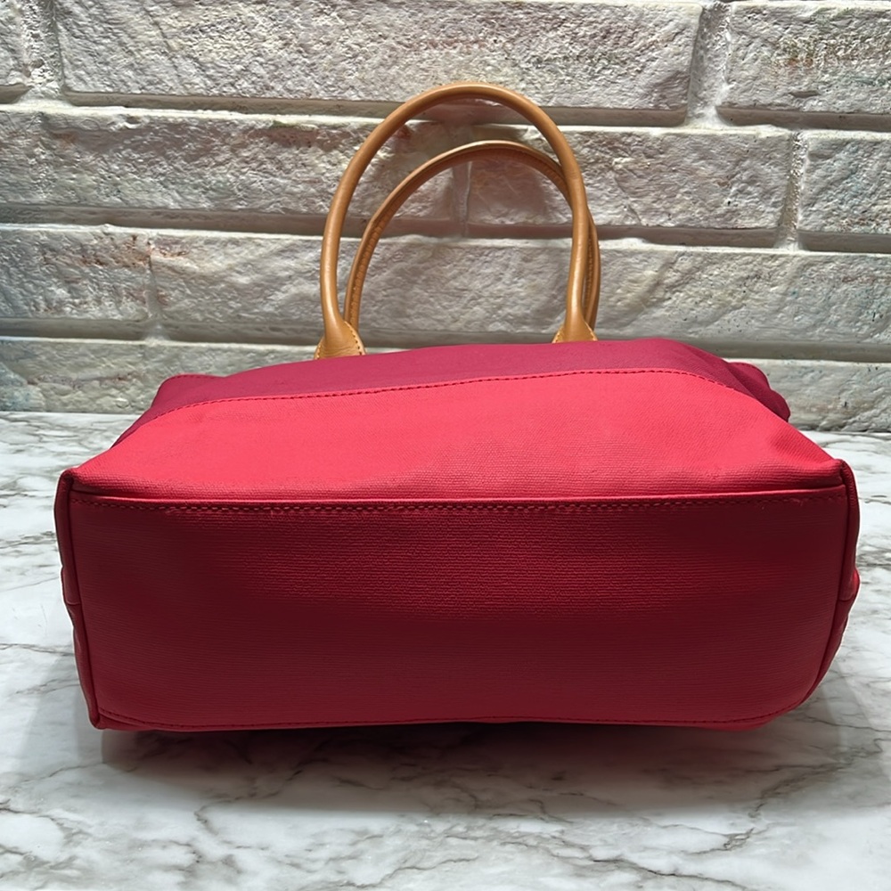 TORY BURCH LEATHER AND CANVAS TOTE BAG IN EUC - Picture 10 of 15